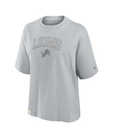 Nike Women's Gray Detroit Lions Glory Arch Boxy T-Shirt