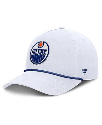 Fanatics Men's White Edmonton Oilers Rope A-Frame Adjustable Hat