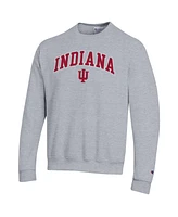 Champion Men's Heather Gray Indiana Hoosiers Arch Over Logo Pullover Sweatshirt