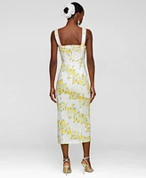 Avec Les Filles Women's Lemon-Print Bodycon Midi Dress