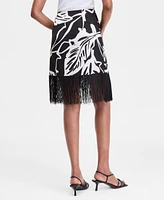 I.n.c. International Concepts Women's Printed Fringe Skirt, Exclusively at Macy's