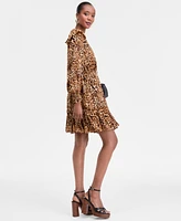 I.n.c. International Concepts Women's Animal-Print Volume-Sleeve Dress, Exclusively at Macy's
