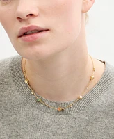 Coach Faux Stone Signature Logo Enamel Cube Strand Necklace