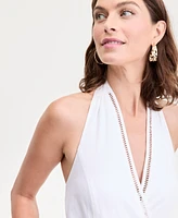 I.n.c. International Concepts Women's Palm Eyelet Halter Dress, Exclusively at Macy's