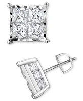 TruMiracle Diamond Princess Quad Stud Earrings (2 ct. t.w.) in 14k White Gold