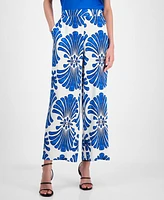 T Tahari Women's Pull-On High-Rise Wide-Leg Pants