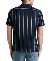 Perry Ellis Men's Short Sleeve Striped Button-Front Camp Shirt