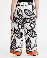 I.n.c. International Concepts Plus Printed High-Rise Pants, Exclusively at Macy's