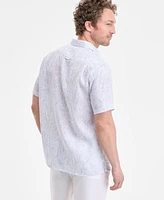 Club Room Men's Elevated Line Regular-Fit Tropical-Print Button-Down Linen Shirt, Exclusively at Macy's