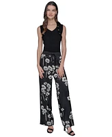 Karl Lagerfeld Paris Women's Floral-Print Drawstring Pants