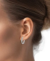 Diamond Hexagon Hoop Earrings (3/8 ct. t.w.) in 14k White Gold