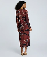 Kenneth Cole Women's Knot-Front Long-Sleeve Maxi Dress