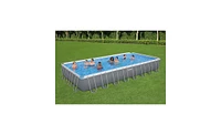 Bestway Power Steel 24' x 12' 52" Rectangular Above Ground Swimming Pool Set