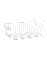 ClosetMaid 17 In Wide Hanging Basket for Wire Shelving Organizer, White (2 Pack)