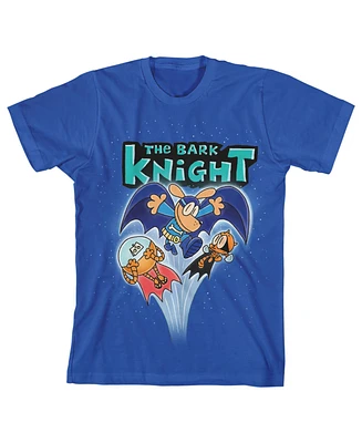 Dog Man Boys The Bark Night Crew Neck Short Sleeve Youth Royal Blue T-shirt-xl