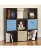 ClosetMaid 9 Cube Wood Stackable Open Bookcase Display Shelf Organizer