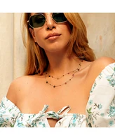Spero London Sterling Silver Fine Tourmaline Double Layer Necklace
