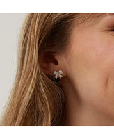 Spero London Bowtie Sterling Silver Zirconia Stud Earring