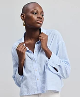Reistor Women's Crop it like s Hot Shirt Stripes