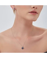 Spero London Blue Saturn Jewelled Sterling Silver Necklace