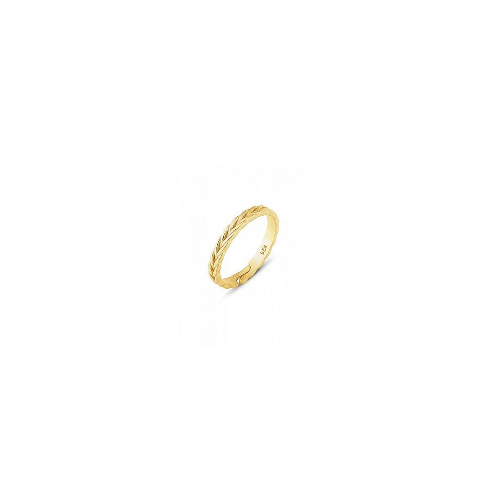 Spero London Braided Design Adjustable Sterling Silver Band Ring