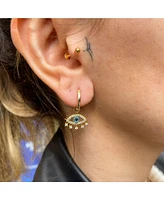 Spero London Evil Eye Earring Blue Eyelash Sterling Silver
