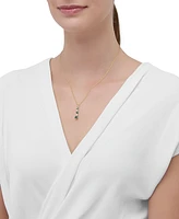Lab-Created Emerald (5/8 ct. t.w.) & Lab-Created White Sapphire (1/2 ct. t.w.) Pendant Necklace in 14k Yellow Gold over Sterling Silver, 16" + 2" exte
