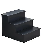 Kings Brand Furniture Darien 3 Step Wood Stool for Adults or Kids, Dog Stairs