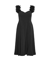 City Chic Plus Roselyn Ruffle Tulle Midi Dress