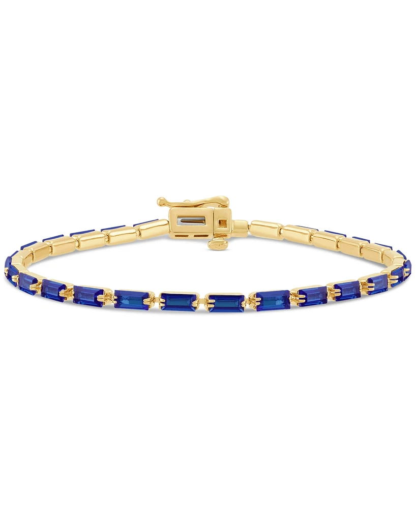 Created Sapphire Bracelet (6-1/6 ct. t.w.) in 14k Yellow Gold Over Sterling Silver