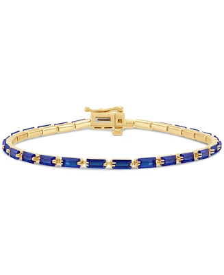 Created Sapphire Bracelet (6-1/6 ct. t.w.) in 14k Yellow Gold Over Sterling Silver