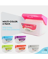 Enday Index Card Holder Red, 3x5 Note Flash Card Organizer Case, Index Card File w/flip top, Notecard Recipe, Holder, Holds 250 Cards (1 Pc)