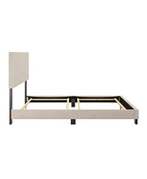CorLiving Celeste Modern Low-Profile Upholstered Bed Frame with Padded Headboard in Full, King, Queen, and Twin