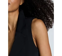 Kenneth Cole Women's Luxe Twill One-Button Notched Collar Vest