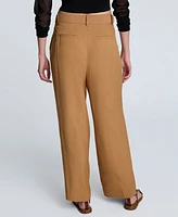 Kenneth Cole Women's High Rise Double-Pleat Wide-Leg Pants