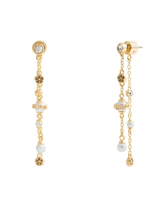 Coach Faux Stone Signature Heritage Mixed Charm Front Back Earrings