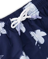 Sunset and Vines Men's Tropical-Pattern Woven Swim Trunks