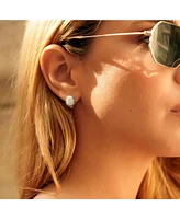 Spero London High Quality White Opal Earrings With Marcasite Gemstone