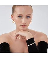 Spero London Gold Rose Gold and Silver Spiral Sterling Silver Flat Bracelet