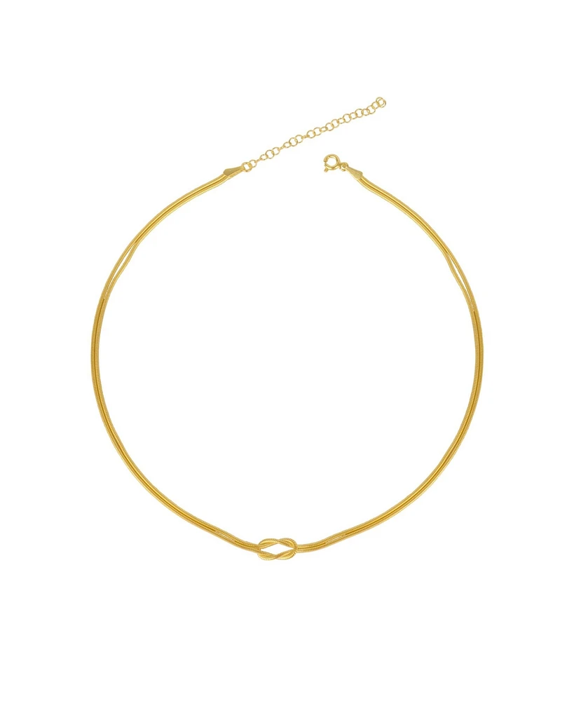 Spero London Knot Chain Choker Necklace Sterling Silver