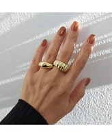 Spero London Sterling Silver Dome Crescent Ring