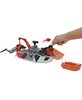 Matchbox Jurassic World Mosasaurus Rescue Action Boat Playset