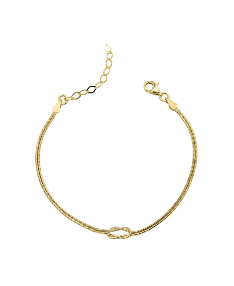 Spero London Sterling Silver Snake Chain Knot Bracelet