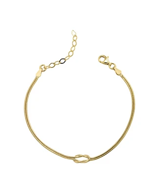 Spero London Sterling Silver Snake Chain Knot Bracelet