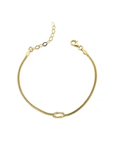 Spero London Sterling Silver Snake Chain Knot Bracelet