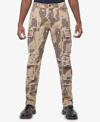 Raw X Men's Printed Cargo Pocket Denim Jeans