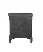 Two Drawer Nightstand for Bedroom Storage and Bedside Organization