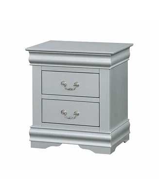 24" Platinum Two Drawers Nightstand