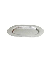 Oval Hammered Stainless Steel Serving Tray – Decorative & Durable Entertaining Platter