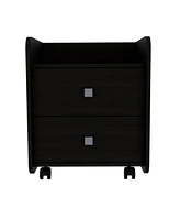 Faux Wood Two-Drawer Nightstand – Perfect for Modern Bedroom Storage